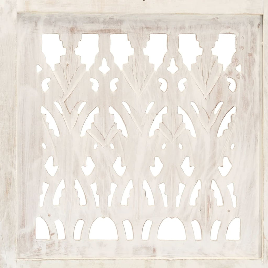 Hand carved 3-Panel Room Divider White 120x165 cm