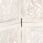 Hand carved 5-Panel Room Divider White 200x165 cm