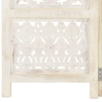 Hand carved 5-Panel Room Divider White 200x165 cm