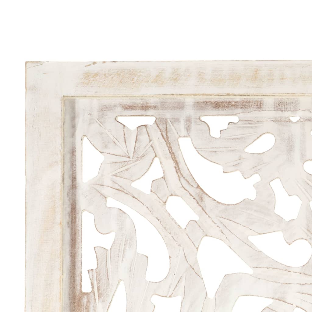 Hand carved 3-Panel Room Divider White 120x165 cm