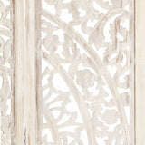 Hand carved 3-Panel Room Divider White 120x165 cm - Top-Down View