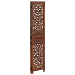 Hand carved 3-Panel Room Divider Brown 120x165 cm