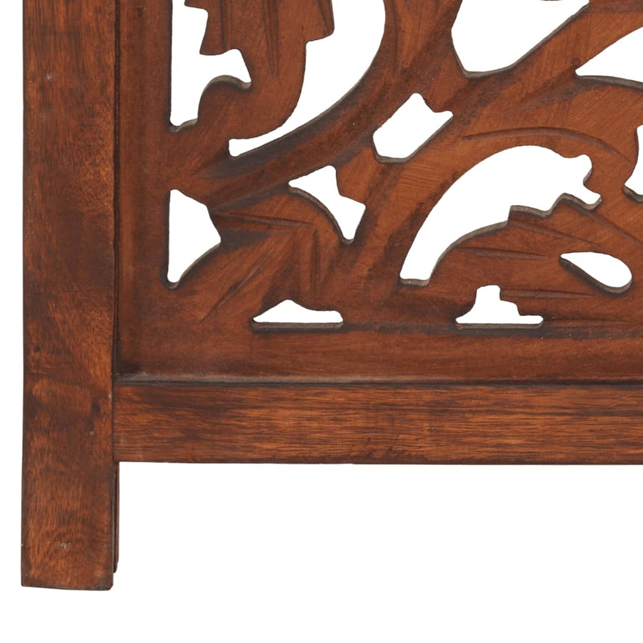 Hand carved 3-Panel Room Divider Brown 120x165 cm