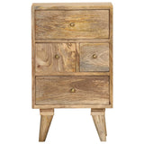 Bedside Cabinet 36x30x60 cm Solid Mango Wood - Front View