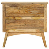 Bedside Cabinet 65x35x60 cm Solid Mango Wood - Front View