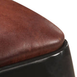Bar Stools 4 pcs Black Real Leather - 45-Degree Angle