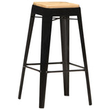 Bar Stools 4 pcs Black Solid Mango Wood - Low Angle