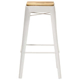 Bar Stools 4 pcs White Solid Mango Wood