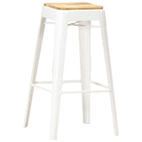 Bar Stools 4 pcs White Solid Mango Wood - Extra Image