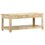Coffee Table 110x50x45 cm Hand Painted Solid Mango Wood - Low Angle