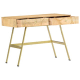 Writing Desk with Drawers 100x55x75 cm Solid Mango Wood - Front View