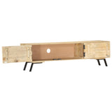 TV Cabinet 140x30x40 cm Solid Mango Wood - Front View