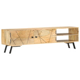 TV Cabinet 140x30x40 cm Solid Mango Wood - Low Angle