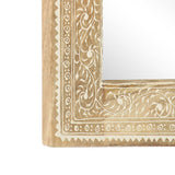 Hand Painted Mirror 40x55 cm Solid Mango Wood - 45-Degree Angle