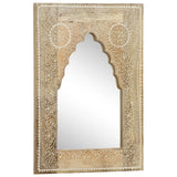 Hand Painted Mirror 40x55 cm Solid Mango Wood - Low Angle