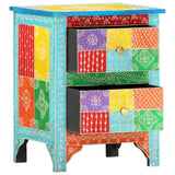Hand Painted Bedside Cabinet 40x30x50 cm Solid Mango Wood - Front View