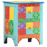 Hand Painted Bedside Cabinet 40x30x50 cm Solid Mango Wood - Extra Image
