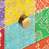 Hand Painted Bedside Cabinet 40x30x50 cm Solid Mango Wood - Rear View