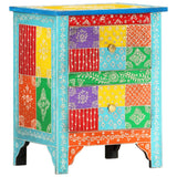 Hand Painted Bedside Cabinet 40x30x50 cm Solid Mango Wood - Extra Image