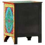 Hand Painted Bedside Cabinet 40x30x50 cm Solid Mango Wood