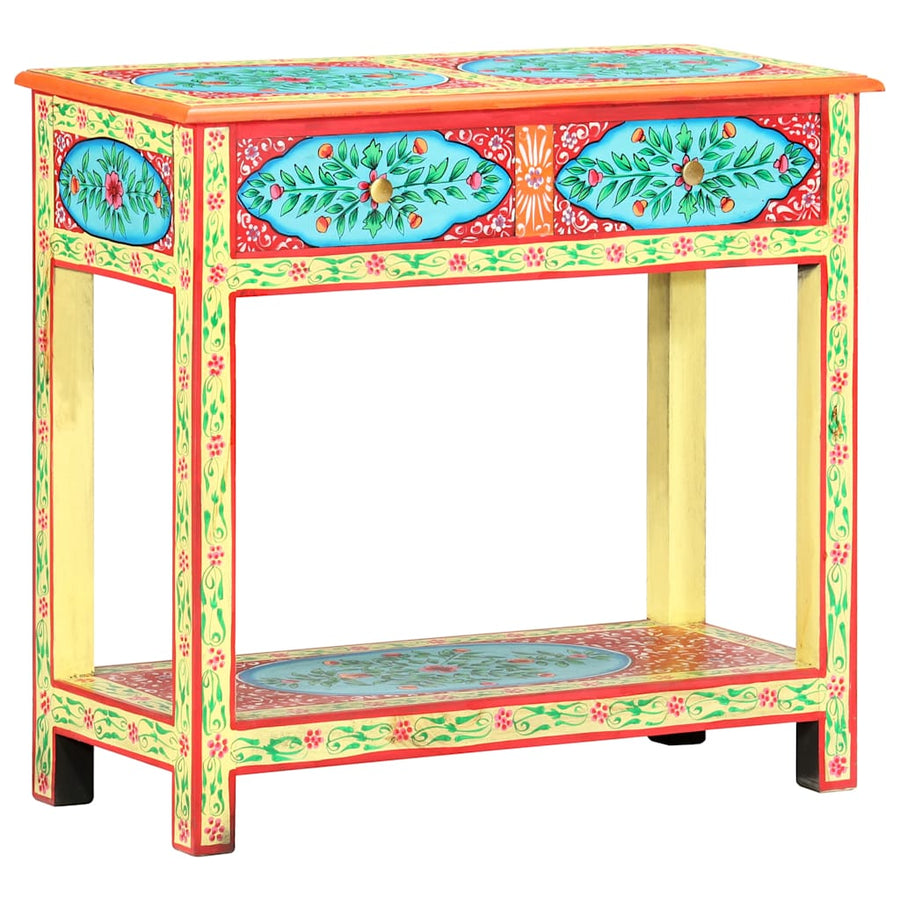 Hand Painted Console Table 80x35x75 cm Solid Mango Wood