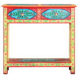 Hand Painted Console Table 80x35x75 cm Solid Mango Wood - Side View
