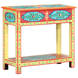 Hand Painted Console Table 80x35x75 cm Solid Mango Wood - Extra Image