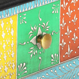 Hand Painted Console Table 80x35x75 cm Solid Mango Wood - Rear View