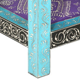 Hand Painted Console Table 80x35x75 cm Solid Mango Wood - Close-Up Angle