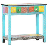 Hand Painted Console Table 80x35x75 cm Solid Mango Wood - Extra Image