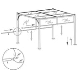 Garden Pergola with Retractable Roof 3x3 m Anthracite - Rear View