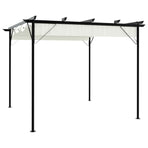 Pergola with Retractable Roof Cream White 3x3 m Steel