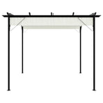 Pergola with Retractable Roof Cream White 3x3 m Steel