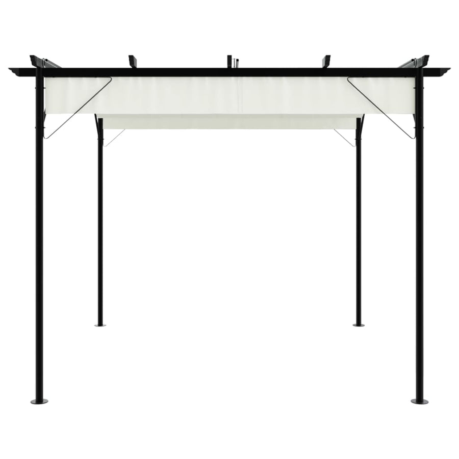 Pergola with Retractable Roof Cream White 3x3 m Steel
