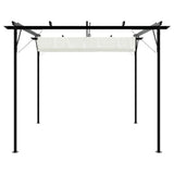Pergola with Retractable Roof Cream White 3x3 m Steel