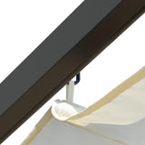 Pergola with Retractable Roof Cream White 3x3 m Steel - 45-Degree Angle