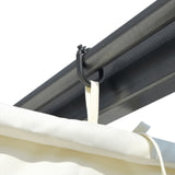Pergola with Retractable Roof Cream White 3x3 m Steel - Rear View