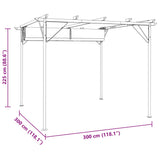 Pergola with Retractable Roof Cream White 3x3 m Steel - Close-Up Angle