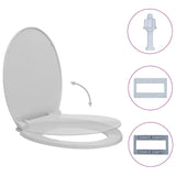Soft-Close Toilet Seat Light Grey Oval - Front View