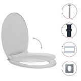 Soft-Close Toilet Seat Quick Release Light Grey Oval - Front View