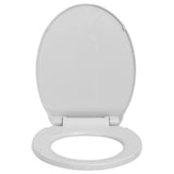 Soft-Close Toilet Seat Quick Release Light Grey Oval - Side View