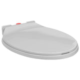 Soft-Close Toilet Seat Quick Release Light Grey Oval - Top-Down View