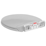 Soft-Close Toilet Seat Quick Release Light Grey Oval - 45-Degree Angle