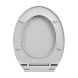 Soft-Close Toilet Seat Quick Release Light Grey Oval - Close-Up Angle