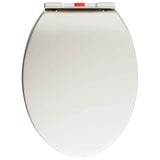 Soft-Close Toilet Seat Quick Release Light Grey Oval - Low Angle