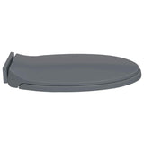 Soft-Close Toilet Seat Grey Oval - Top-Down View