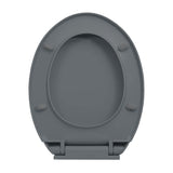 Soft-Close Toilet Seat Grey Oval - Rear View
