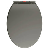 Soft-Close Toilet Seat Quick Release Grey Oval - Low Angle