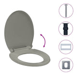 Soft-Close Toilet Seat Quick Release Grey Oval - Extra Image