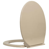 Soft-Close Toilet Seat Beige Oval - Top-Down View